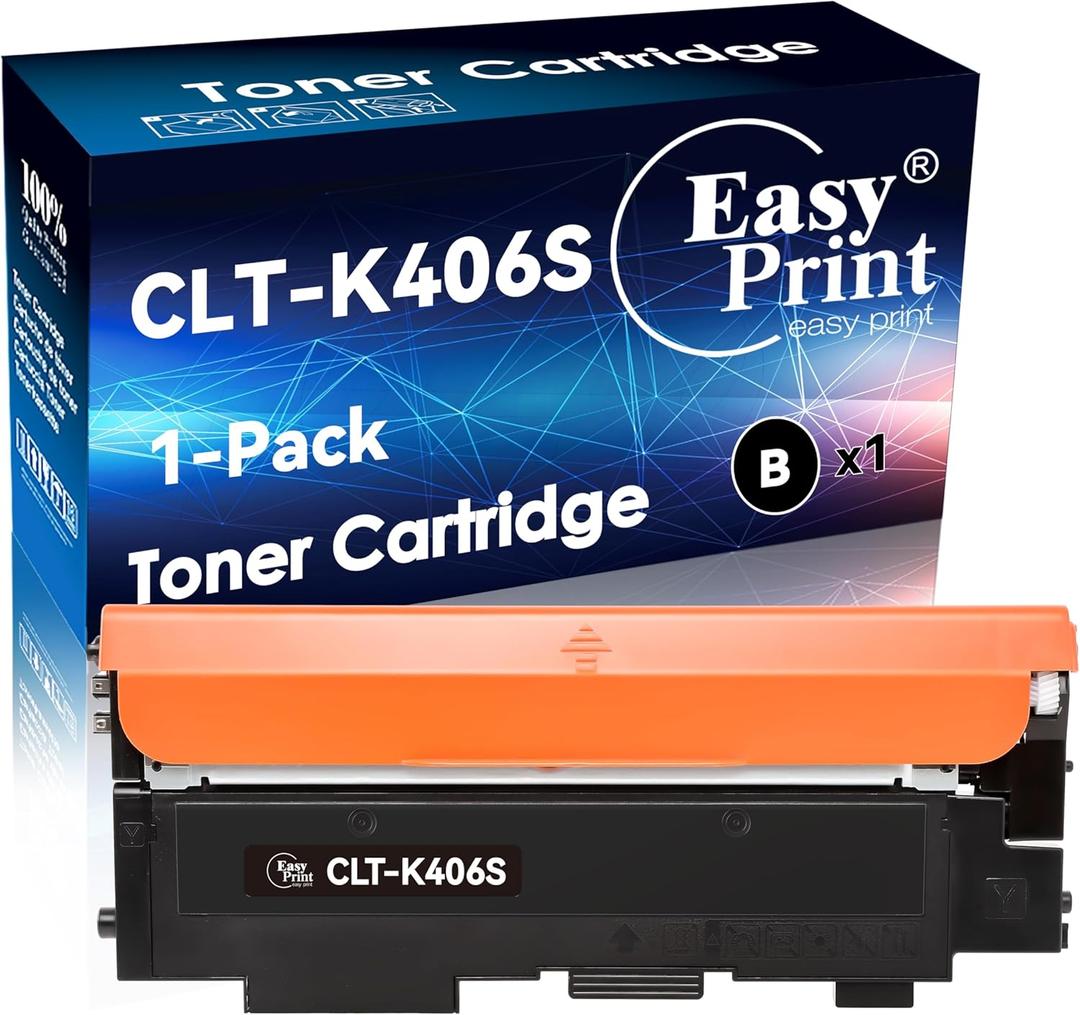 EasyPrint Compatible Toner Cartridge Replacement for Samsung CLT-406S CLT-K406S 406S Used for CLP-366W CLX-3306FN SL-C413W SL-C460W SL-C463W Printer (1x Black, 1-Pack)