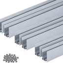 GZBtech 6 Pack Neon Rope Light Aluminum Channels, U-Shape Track Mounting Channels Mounting Bracket for 8mm*16mm LED Neon Strip Lights