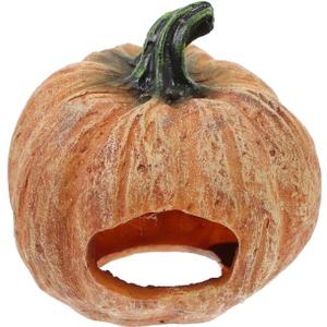 2 x Amosfun Halloween Decoration Resin Pumpkin Cave Reptile Hideout for Turtles Frogs and Lizards - Halloween Party Terrariums and Aquariums Decoration