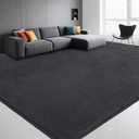 Large Modern Area Rugs for Living Room Bedroom, 9x12 Feet Dark Grey Ultra Soft Thickened Memory-Foam Indoor Rug, Comfy Aesthetic Solid Minimalist Carpets for Girls Boys Nursery Dorm Home Decor