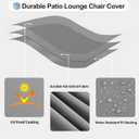 OutdoorLines Outdoor Waterproof Patio Chaise Lounge Chair Cover - UV Resistant Lounger Covers Heavy Duty Weatherproof Patio Sofa Furniture Covers, 1 Pack, 84Wx32Dx32H Inches, Gray