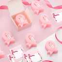 6 Pcs Breast Cancer Awareness Candles for Women Pink Ribbon Cancer Care Gifts Soy Wax Handmade Scented Pink Candles Survivor Chemo Care Awareness Accessories Gifts with 6 Cards (2.36 Inch)