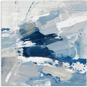 Stupell Industries Abstract Brushed Blue Painting Canvas Wall Art, Design by Lanie Loreth (17L" x 17W")