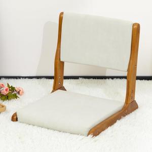 HollyHOME Floor Chair with Back Support, Foldable Japanese Style Floor Chair, Wood Legless Tatami Chair with Cushion, Accent Meditation Floor Seat for Bay Window, Living Room, Bedroom, Beige HollyHOME Floor Chair with Back Support, Foldable Japanese Style Floor Chair, Wood Legless Tatami Chair with Cushion, Accent Meditation Floor Seat for Bay Window, Living Room, Bedroom, Beige