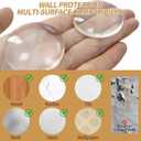 2 x Door Knob Wall Protector, 2 Inch Clear Door Handle Wall Protector, Self-Adhesive Door Handle Crash Pad for Noise Reduction, Shock Absorbent Stopper for Home and Office Use (12 Round + 8 Square Pads)