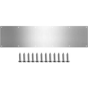 Door Metal Kick Plate 8x34 inches Aluminum Decorative Plates Protector for Doors, 18 Ga Thickness 8"x 34" (Silver)