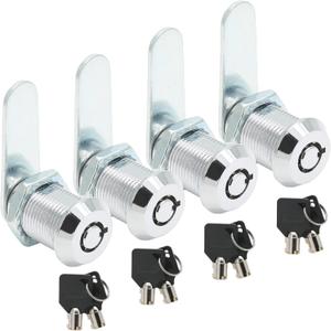 Uenhoy 4 Pack Tubular Cam Lock 3/4 Inch Cabinet Cam Lock Set for Tool Box, File Cabinet, Mail Box, Vending Machine, ATM, Keyed Different