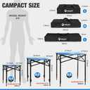 VILLEY Folding Camping Square Table, Portable Aluminum Table, Medium
