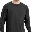 Men's Swim Shirts Long Sleeve Rash Guard UPF Sun Protection Tops (Black, S)