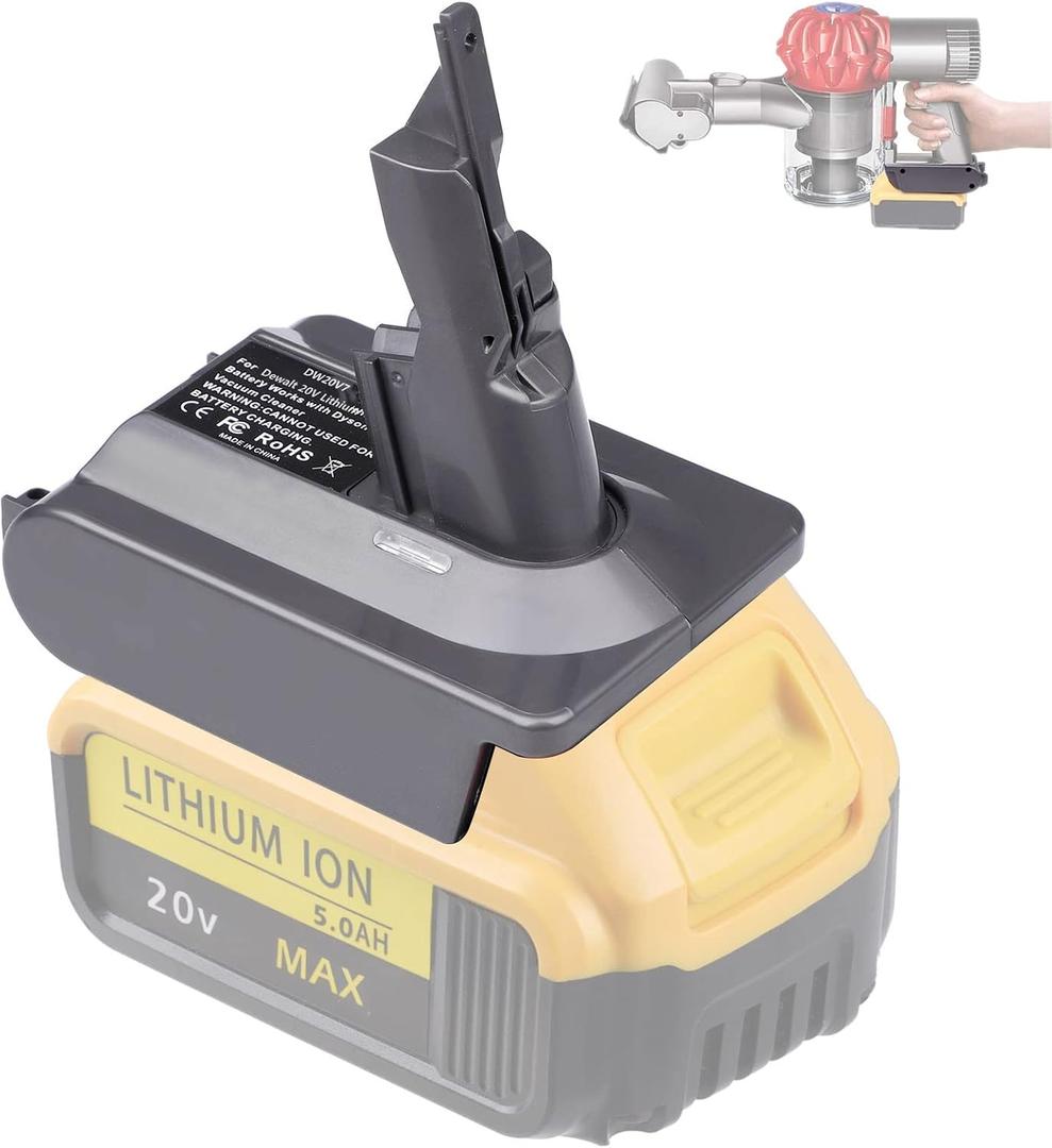 V7 Battery Adapter for Dewalt 20V Lithium Battery Converted to Replace for Dyson V7 Battery, Use for Dyson V7 Series Vacuum Cleaners Animal Absolute Fluffy HEPA Cordless Stick(Adapter ONLY)