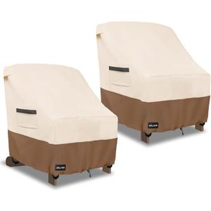 Patio Adirondack Chair Cover 2 Pack,600D Waterproof Heavy Duty Outdoor Chair Covers,Adirondack Chair Covers(30W x 34D x 36H inches),Patio Furniture Covers,Beige&Brown