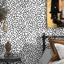 Modern Peel and Stick Wallpaper 17.3" x 393" Self Adhesive Wallpaper Black and White Contact Paper Polka Dot Removable Wall paper Decorative for Bedroom Bathroom Cabinets and Countertops Vinyl Roll