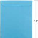 JAM PAPER 10 x 13 Open End Catalog Colored Envelopes - Blue Recycled - 25/Pack