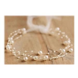 Newborn Photography Props Baby Photoshoots Pearl Headbands Girl Photo Posing Tieback (H Ivory)