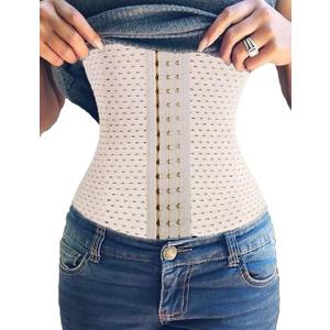 FLORATA Waist Trainer for Women Corset Shapewear Tummy Control Waist Cincher Girdle Beige XL