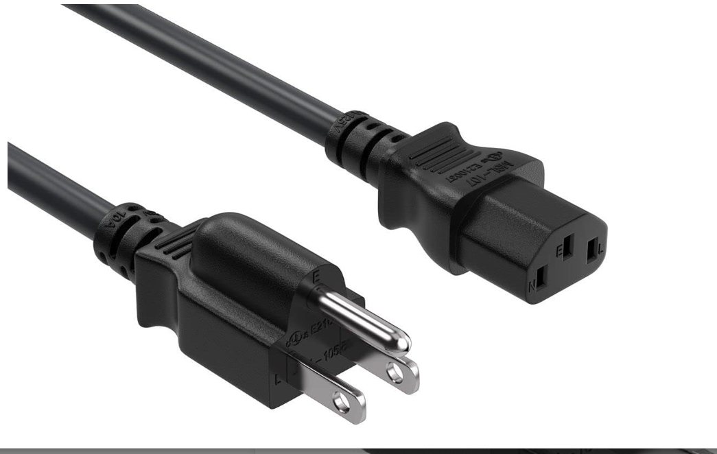 Philips UL Listed 10FT 3M Computer Power Cord, NEMA 5-15P to C13, 10A 125V, 18AWG, Black Replacement AC Power Cord, Printer Power Cord, PC Power Supply Cable, Monitor Power CableM