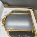 24"x22" Gold Arch Wall Mirror, Vintage Ornate Baroque Mirror with Metal Frame, Decorative Vanity Mirror for Dresser, Bedroom, Bathroom, Fireplace, Entryway, Hallway