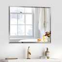 30x36 Inch Bathroom Mirror Frameless Beveled Edge Rectangle Wall Mirror Explosion Proof and Shatterproof Bathroom Vanity Mirror Wall Mounted Hang Firmly (Horizontal or Vertical)