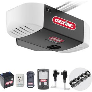 Genie Chain Drive 750 Garage Door Opener with Battery Backup, Surge Protector, and one Single-Button Garage Door Remote