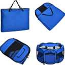 Amazon Basics Foldable Octagonal Indoor/Outdoor Portable Dog Playpen with Mesh Top, Easy to Clean and Store, 45", Blue