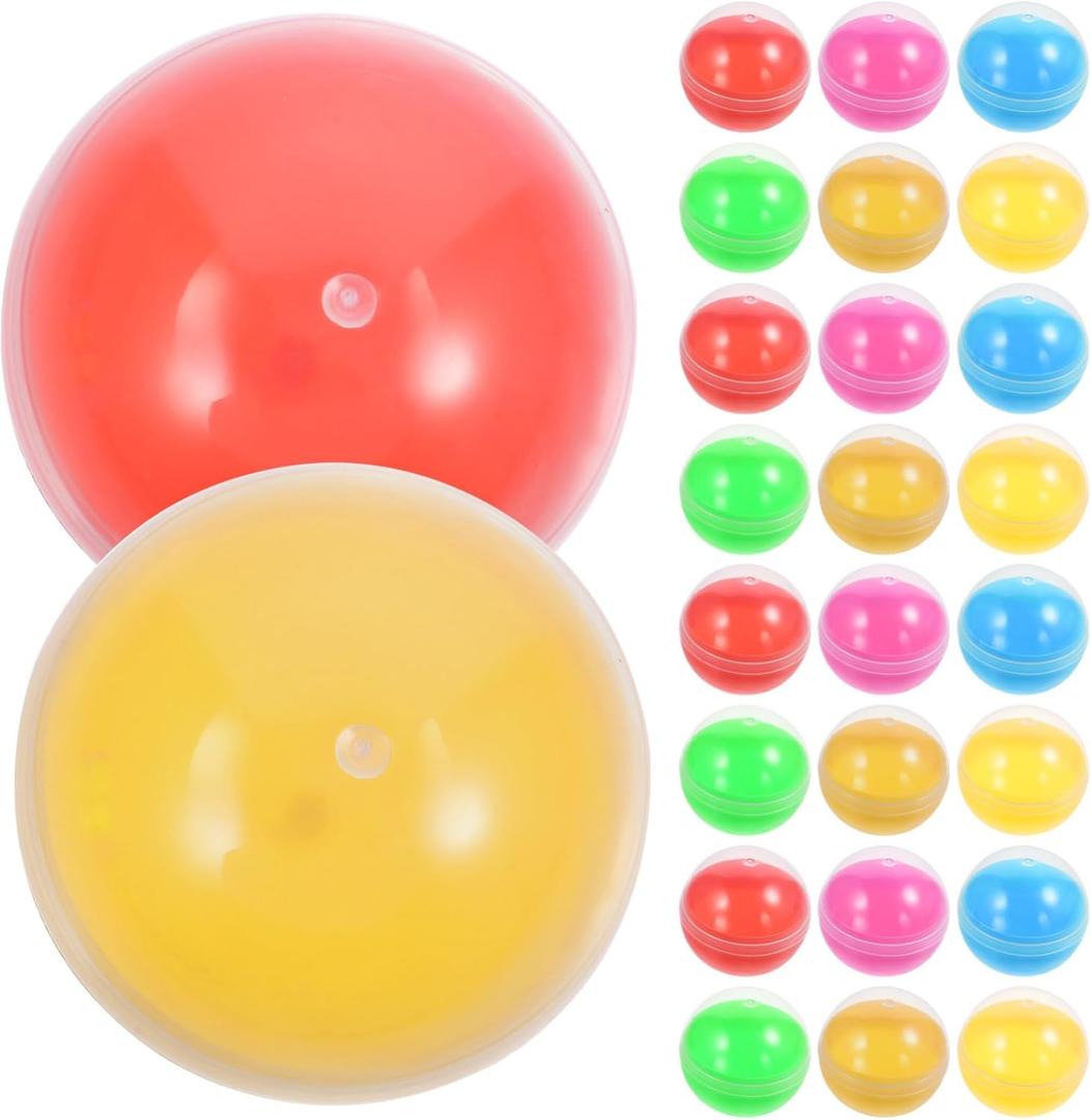 50Pcs Translucent Macaron Color Shells, 1.5in Empty Vending Machine Capsules, PP Color Round Capsules Bulk, Small Plastic Container for Easter Party Favors Themed