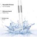 Martini Glasses, Plastic Reusable Insulated Freeze Martini Cooling Cups, Gel Chiller, Double Wall Stemless Martini Glasses Set of 2, 9 Oz Capacity, Martini Gifts, 2 Reusable Cocktail Straws (Gray)