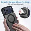 Lamcase for iPhone 17 Pro Max Case,with Magnetic Invisible Stand [Military Drop Protection] [Compatible with MagSafe] Shockproof Slim Translucent Anti-Slip with 2 Screen Protector,Black