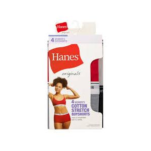Hanes womens Originals cotton stretch Hi-legs .Underwear, Breathable Stretch Cotton Boyshort Panties, 6 packs, Size 7/L