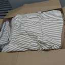 Comforter Set Queen Size Striped Soft Luxury Washed Microfiber Jacquard 3 Pieces Bedding, White Dark Brown Vertical Ticking Stripes Comforter with 2 Pillowcases Breathable Durable Comfy
