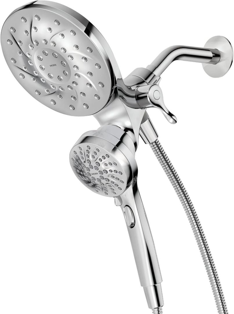 Moen Engage Chrome Magnetix 2-in-1 Combo Rain Showerhead with Detachable Handheld Shower Spray, Featuring Magnetic Docking System, 26009