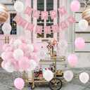 HILAVO Pink Bow Balloons, 12 Inch Pastel Light Pink Transparent White Bow Print Coquette Balloon for Girls Women Birthday Bachelorette Party Bridal Baby Shower Wedding Anniversary Decorations Supplies