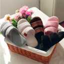 LongBay Slippers for Women Memory Foam Open Toe Slide Indoor House Shoes Slip On Bedroom Comfy Gift, US 11-12
