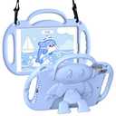 VICVOL Kids Case for iPad 9th/8th/7th Generation (10.2 inch,2021/2020/2019), Kids Case for iPad Air 3rd Gen 10.5"/Pro 10.5, Durable Shockproof Cover with Shoulder Strap/Handle/Kickstand, Light Blue