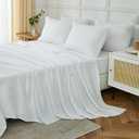 ILAVANDE White King Sheets Set 6 Piece,Hotel Luxury Super Soft 1800 Series Microfiber Bed Sheets King Set-Wrinkle & Fade Resistant-14 Deep Pockets Sheets for King Size Bed(King,White)