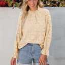 StunShow Women Eyelet Shirts Long Sleeve Shirts for Women Lace Dressy Embroidered Blouses 2025 Fashion Top (L)