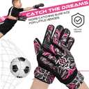 BEAST RAGE Goalkeeper Gloves for Boys Kids Youth Football Keeping Soccer Goalie Gloves with Strong Grip for Ball Receiver,Wrist Support 4MM Latex Palm (Size 3 - fit for 5 to 6 Years Old, Pink)
