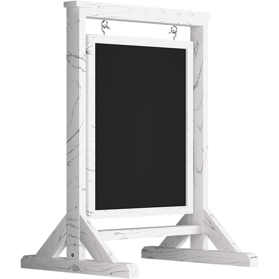 Rustic Double Sided Swinging Chalkboard Sign, Wooden Sidewalk Sign 20" x 30", Magnetic Swinging A Frame Chalk Board, Menu Board, Hanging Sandwich Board Signs for Restaurant, Business, Café