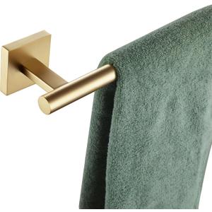 KOKOSIRI Bathroom Towel Bar Bath Towel Holders for Toilet Kitchen Cabinet Wall Mount 24 Inch Brushed Gold Stainless Steel B4005BG-L24