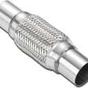 DNA MOTORING Exhaust Flex Pipe, 2.25" x 6" x 10" Stainless Steel Double Braid Heavy Duty Exhaust Flexible Tube, Universal type Muffler Pipe, FXP-225-6-10
