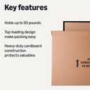 Amazon Basics TV Moving Box for 50-inch TV, Picture and Mirror, Heavy Duty Sturdy Shipping Container, 48 x 4 x 33 inches, 3-Pack