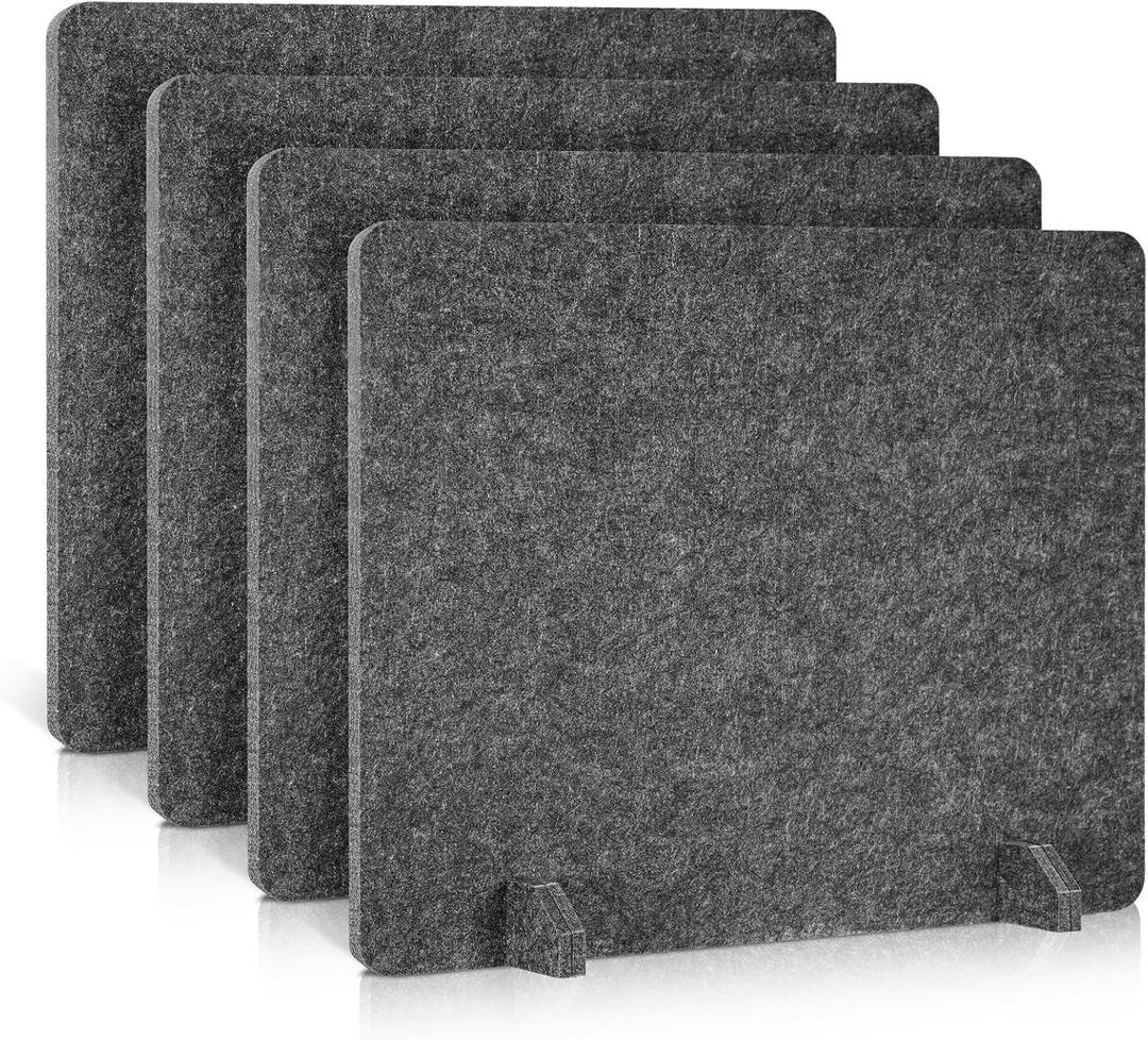 4 Pack Acoustic Desk Dividers Desk Partition (Dark Gray)