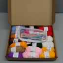 Aeelike 20pcs Acrylic Yarn for Crocheting, Crotcheting Set for Beginners, Crochet Kit with Everything Include 1093 Yards Yarn, Aluminum Crochet Hooks,Step-by-Step Instruction and Black Organiser Bag