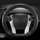 Customized for Toyota Prius Microfiber Leather Steering Wheel Cover for Prius C Aqua 2010 2011 2012 2013 2014 2015 2016 2017 2018 2019 Black Car Special Design YR01B