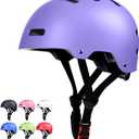 Skateboard Bike Helmet for Adults Women Men Youth Kids (2-3-5-8-14+ Years Boys Girls) - Lightweight Multi-Sport Adjustable Helmets for Bicycle Skateboard Scooter Skate Cycling (Purple)