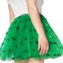 Women Teens Tutu Adult 4 Layered Tulle Skirt with Satin Lined Dance Non See-Through Tutu Halloween Costumes (Green, L)