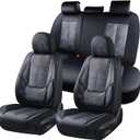 Coverado Seat Covers, Car Seat Covers Full Set, Leather Seat Covers for Cars, Car Seat Protector, Black Car Seat Covers Front Seats and Back Seats Universal Fit for Most Cars Camo