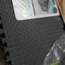 Mat Block EVA Exercise Floor Mats: Interlocking Foam Tile Performance Mats - 6 Tiles (Area: 24 SQ FT) 1/2 inch Thickness, EVA Home Gym Exercise Floor Mats for All Exercises or Equipment, Black