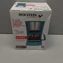 Holstein Housewares 5 Cup Drip Coffee Maker Compact and User-Friendly with Auto Pause & Serve, Reusable Filter, Measuring Spoon & Glass Carafe, Office & Dorm Use, Teal