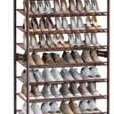 SONGMICS Shoe Rack, 12-Tier Shoe Organizer, Metal Rack for Garage, Set of 2, 6-Tier Stackable Shelf, with Adjustable Flat or Angled Shelves, Holds 48-60 Pairs, Bronze ULMR12A