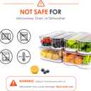 SMRCAD Fridge Organizers and Storage, 6 Pack Clear Freezer Organizer Bins with Lids for Kitchen, Pantry, Refrigerator, Food, Fruit, Vegetable Storage